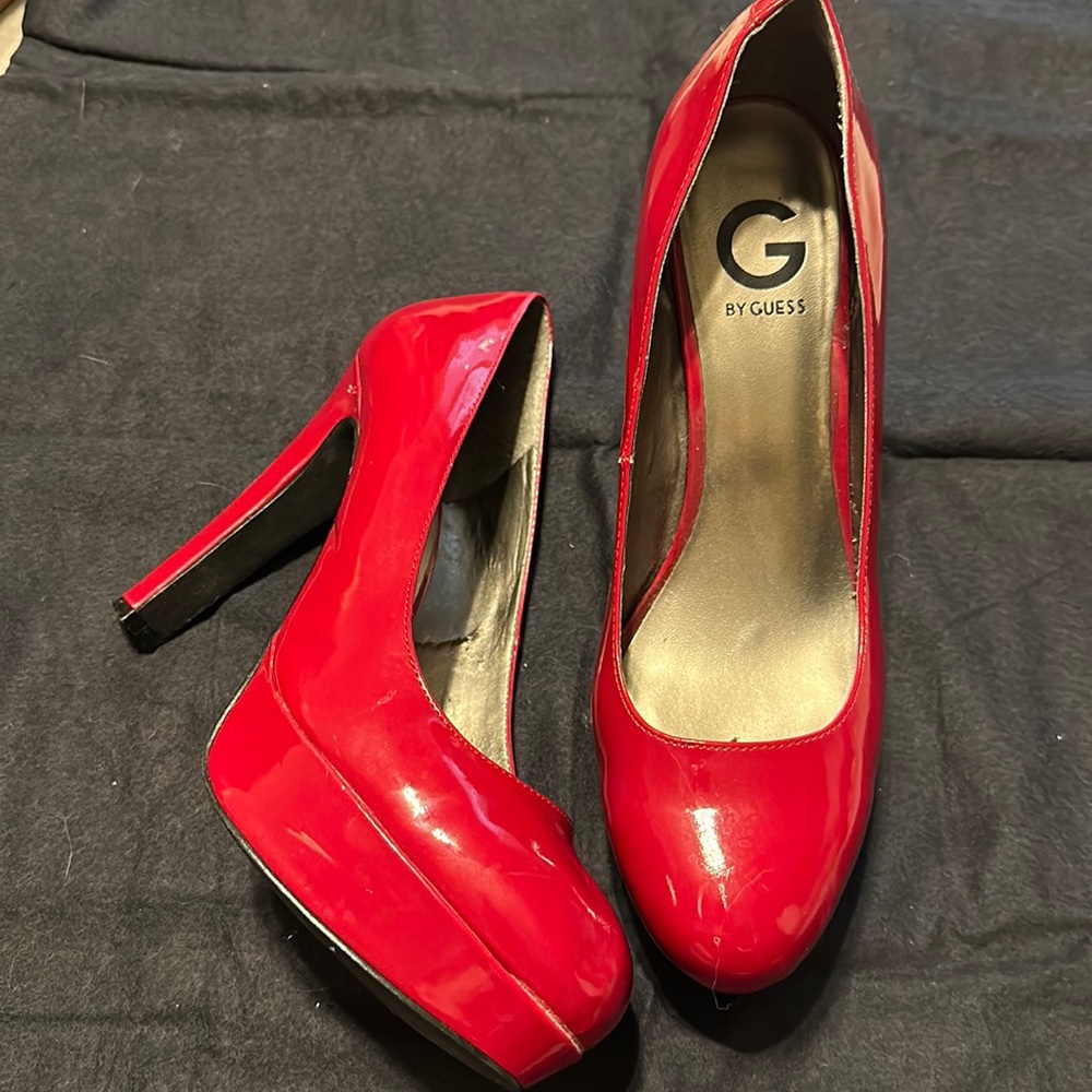 Red patent leather shoes